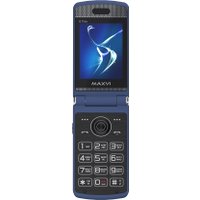 Кнопочный телефон Maxvi E11ds (синий/серебристый)