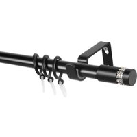 Карниз для штор Sundays Home Имидж Раздвижной 16/19мм 1-рядный (черный матовый, 1.6-3м)