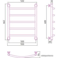 Полотенцесушитель Сунержа Галант+ 600x500 00-0200-6050