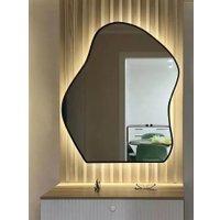 Зеркало EMZE 76x92 LED.CLOUD.UV.76.92.CHE.4K (черный с УФ-окантовкой и подсветкой)