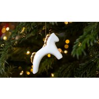 Елочная игрушка Ceramicmay Лошадка (белый с золотом)
