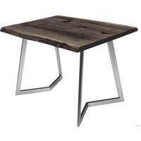 Кухонный стол Buro7 Уиллис 110 (с обзолом и сучками, дуб мореный/серебро)