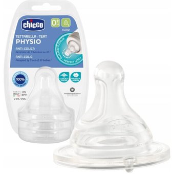 Набор сосок Chicco Physio Perfect 5 0 мес+ медленный поток 00020311000000 (2 шт)