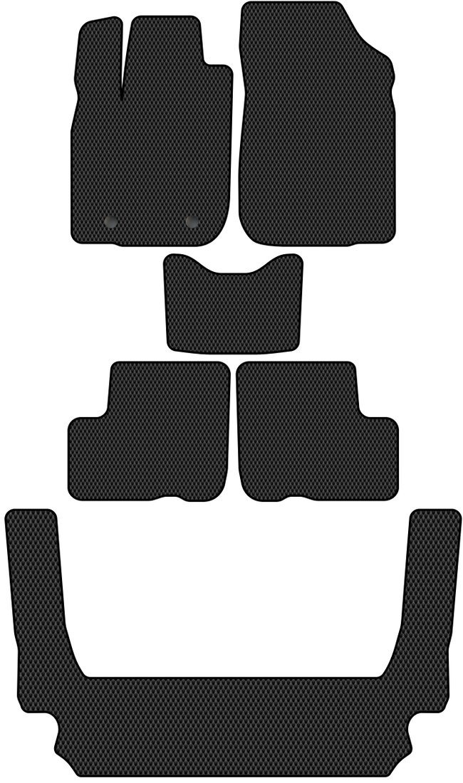 

Комплект ковриков для авто Alicosta Лада Ларгус I (Универсал 7 мест / R90) +3 ряд 2012 - 2021 (черный, ромб)
