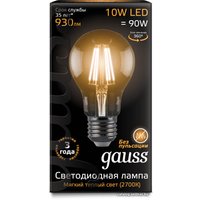 Светодиодная лампочка Gauss Filament A60 E27 10 Вт 2700 К 102802110