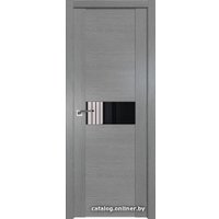 Межкомнатная дверь ProfilDoors 2.05XN L 80x200 (грувд серый, стекло lacobel черный лак)