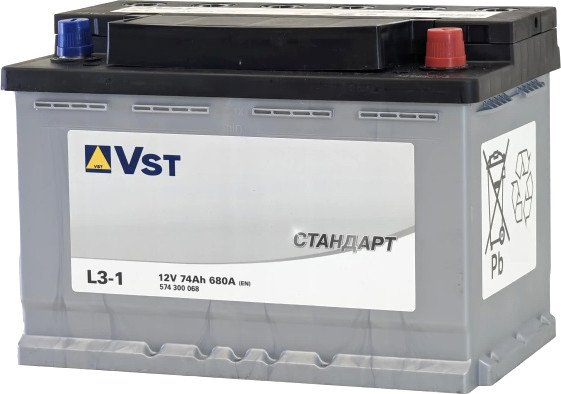 

Автомобильный аккумулятор VST Стандарт L3-1 74 R+ (74 А·ч)