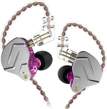 Наушники KZ Acoustics ZSN Pro (без микрофона, серебристый/фиолетовый)
