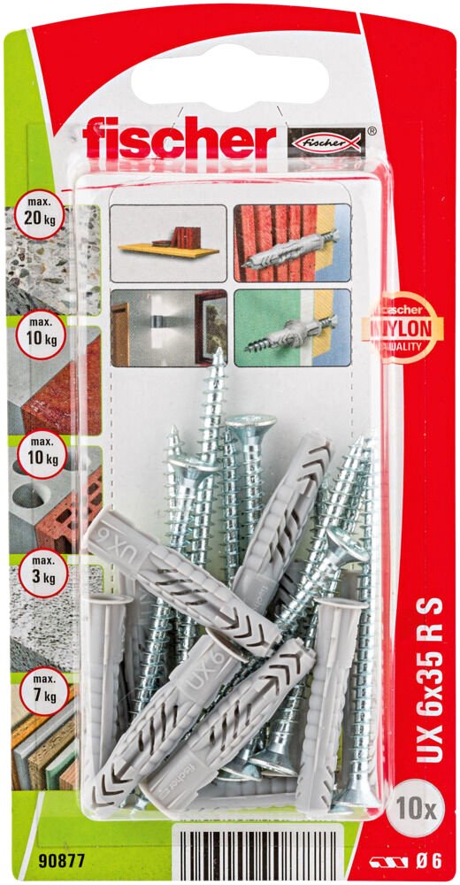 

Дюбель универсальный Fischer UX d.6 90877f (10 шт)
