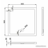 Душевой поддон Koba-SPA 90x90