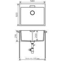 Кухонная мойка Tolero Loft TL-580 (серый металлик)