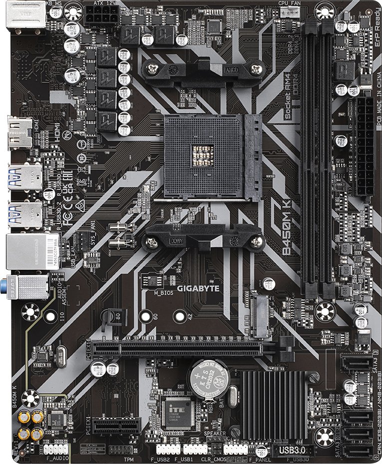 

Материнская плата Gigabyte B450M K (rev. 1.0)
