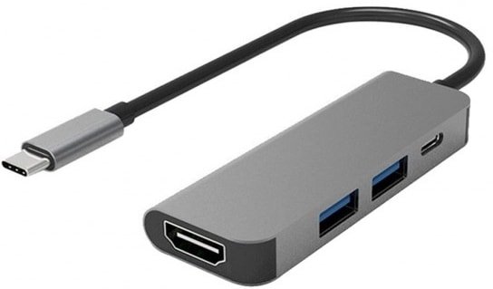 USB-хаб USBTOP USB3.1 Type-C - 2xUSB3.0/Type-C/HDMI