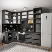 Готовая кухня ВерсоМебель Эко Премиум 1.2x2.7 левая (белый фасадный/ст. тунис)