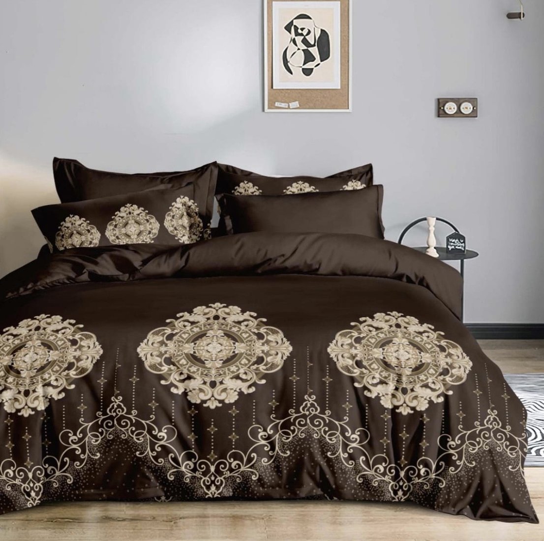 

Евро комплект постельного белья Alleri Эко Сатин Евро СС-564