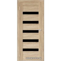 Межкомнатная дверь Юни Бона 03 (ч) 70x200 (дуб сонома/черное белое) в Лиде