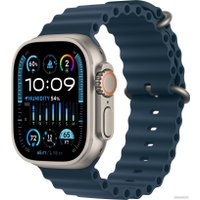 Умные часы Apple Watch Ultra 2 LTE 49 мм (титановый корпус, титановый/синий, ремешок из эластомера)