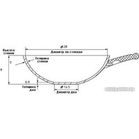 Сковорода ВОК Нева металл посуда (НМП) Индукция Гранит L3128Wi