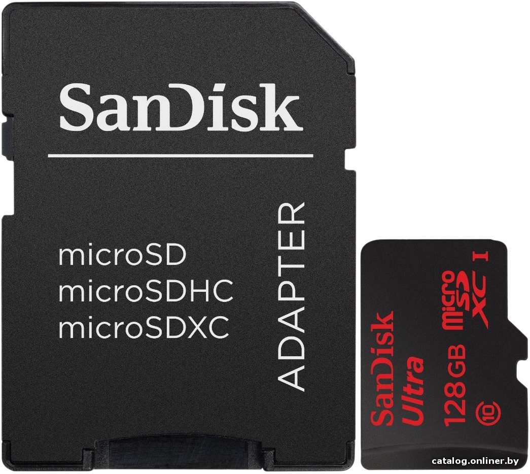 Карта памяти SanDisk Ultra microSDXC UHS-I (Class 10) 128GB (SDSDQUA-128G-G46A)
