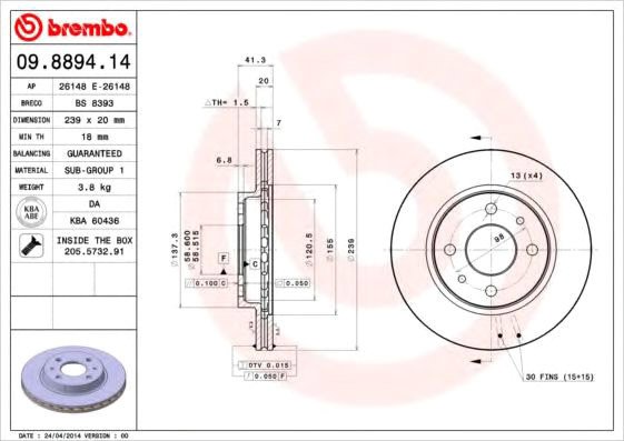 

Brembo 09889414