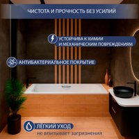 Ванна Lauter Brio Star 150 21S1501 + сифон 21Y31000 (с ножками, с ручками, с шумоизоляцией)