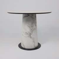 Кухонный стол Lepremo AV 2317 МДФ+керамика 900 (белый матовый Snow White/черный+HPL виктори натуральный)