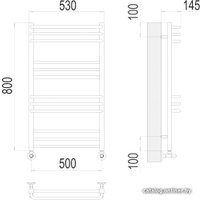Полотенцесушитель TERMINUS Соренто П12 500х800 нп 500