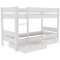 Двухъярусная кровать ММЦ Амелия 90x200 (двухъярусная, с выдвижными ящиками, белый воск)