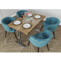 Кухонный стол Buro7 Двутавр 110 (классика, дуб натуральный/черный)