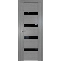 Межкомнатная дверь ProfilDoors 2.81XN R 80x200 (грувд серый, стекло черный триплекс)