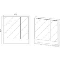  Viant Шкаф с зеркалом Мальта 80 VMAL80BEL-ZSH