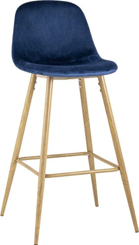 Стул Stool Group Валенсия велюр барный (синий) ножки цвет дерево