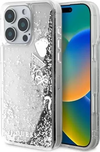 

Чехол для телефона Guess Liquid Glitter для iPhone 16 Pro GUHCP16LGLHFLSI