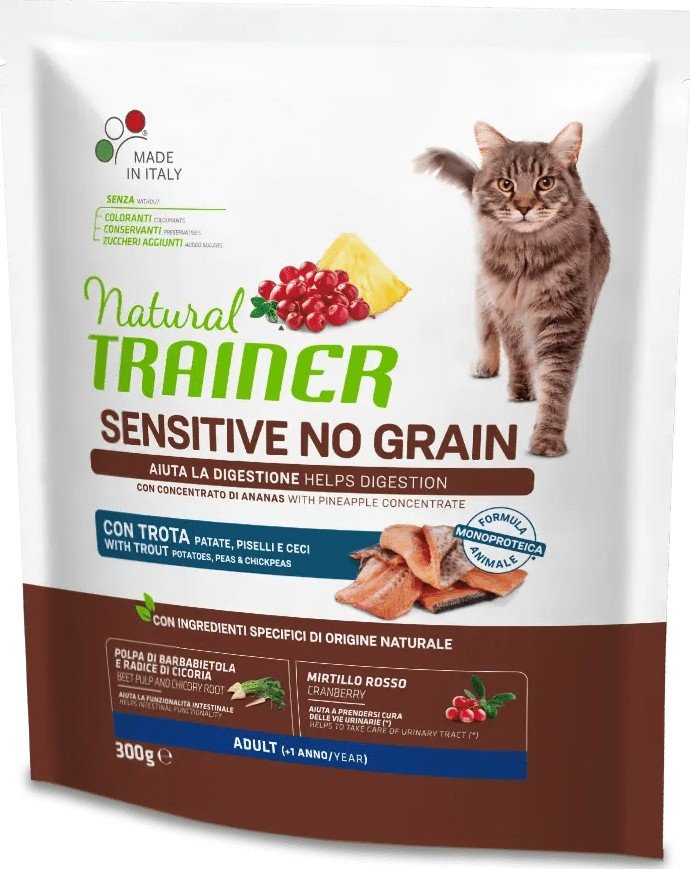 

Сухой корм для кошек Trainer Natural Sensitive Adult Корм сухой для кошек No Grain с форелью 300 г