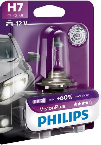 

Галогенная лампа Philips H7 VisionPlus 1шт