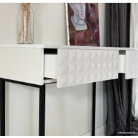 Консольный стол Shtabe Simple 7011 эко (травертин/белый/черный)