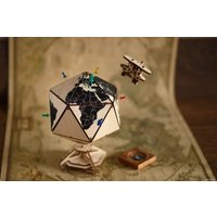 Сборная модель Eco-Wood-Art Глобус-икосаэдр (черный)