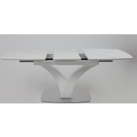 Кухонный стол Аврора Нотр Дам Moderne 1400/1800x850 (камень светло-серый Greys Snow/белый муар)