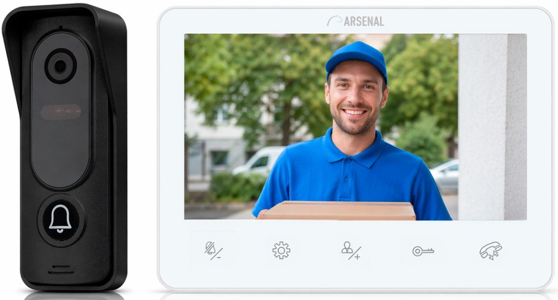 Комплект видеодомофона Arsenal Веста Pro (белый) + Орион Pro 1000 (черный)