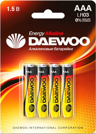 

Батарейка Daewoo LR03 BL-4 Energy Alkaline AAA 4 шт.