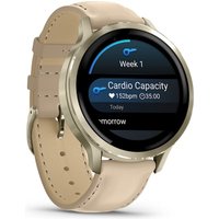Умные часы Garmin Venu 4 41 мм (золотистый/песочный кожаный)