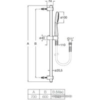 Душевой гарнитур  Roca Stella 5B1D03C00