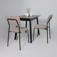 Кухонный стол Мамадома Tirk radial-94 раздвижной 94-126х64 (дымчатая керамика/черный)