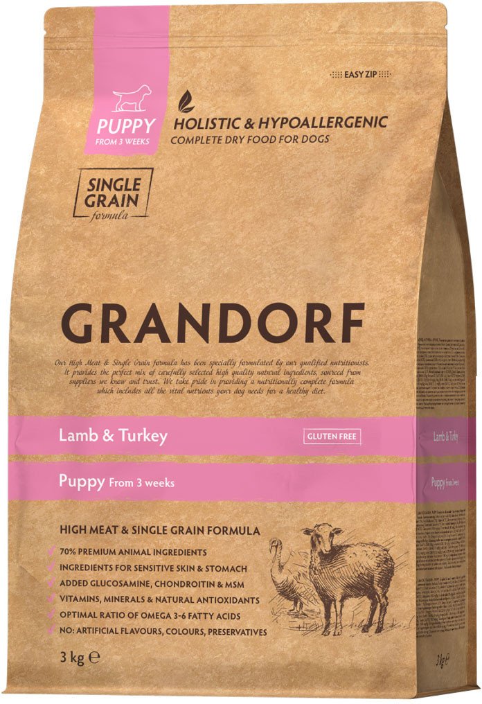 Сухой корм для собак Grandorf Dog Puppy Lamb & Turkey (с ягненком и индейкой) 3 кг