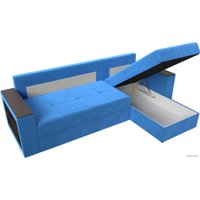 Угловой диван Лига диванов Дубай лайт правый 114154 (велюр голубой)