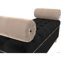 Банкетка Лига диванов Глория 113667 (велюр черный/бежевый/бежевый)