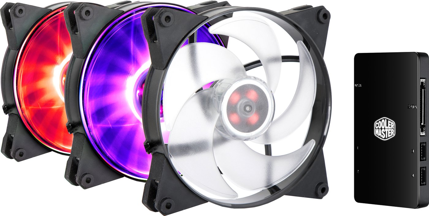 

Комплект вентиляторов для корпуса Cooler Master MasterFan Pro 140 Air Pressure RGB (с контроллером)