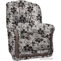 Интерьерное кресло Асмана Анна-1 (цветок крупн коричневый/рогожка)