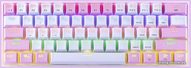 Клавиатура Redragon Fizz (розовый/белый)
