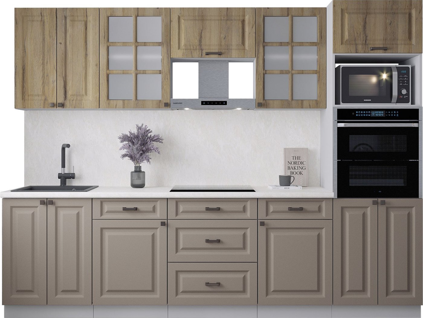 

Готовая кухня Интерлиния Мила Деко 2.8 (луна/дуб вотан/опал светлый)